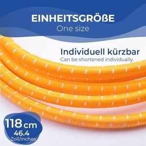 Set 5 sireturi elastice sport EVEREST FITNESS, fara legare, reglabile, universale 118 cm, din nylon, pentru adulti si copii, Portocaliu - Img 2