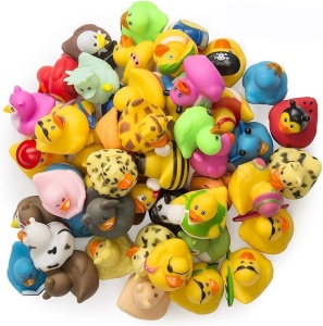 Set 50 ratuste de cauciuc pentru baie, Kicko, multicolor, 5 cm