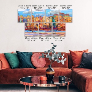 Set 7 panze pentru pictura KURTZY, 25x25cm, din bumbac, 3mm grosime, Alb - Img 2