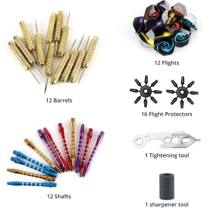 Set Darts Profesional Belle Vous, 12 sageti cu varf otel, 18 g, 15.2 cm, Multicolor - Img 8