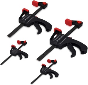 Set de menghine portabile profesionale Navaris, cu cleme de fixare ajustabila si presare, deschidere de 100-150 mm, forta de prindere 20-60 Kg, 4 bucati - Img 4