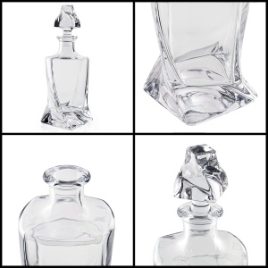 Set decantor whiskey Belle Vous, 800 ml, 2 pahare 300 ml, Sticla, Transparent - Img 7