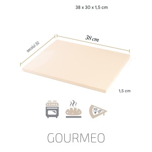 Set Piatra si Paleta, Gourmeo, 38x30x1.5 cm, Dreptughiular, Maro - Img 4