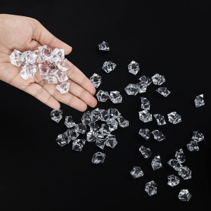 Set pietre decorative acrilice Belle Vous tip diamante/ cuburi gheata, transparente, 500 buc, 22 mm, pentru decor si evenimente - Img 7