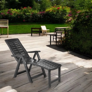Sezlong de gradina, Progarden, Arizona, polipropilena, antracit, 60x108x109 cm - Img 2