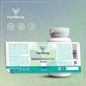 Supliment alimentar MAGNEZIU BISGLICINAT PREMIUM, Fortiforte, 60 capsule - Img 5