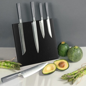 Suport cutite magnetic Navaris din lemn de cauciuc, 27,7x27,5x12 cm, 47366.03 - Img 4