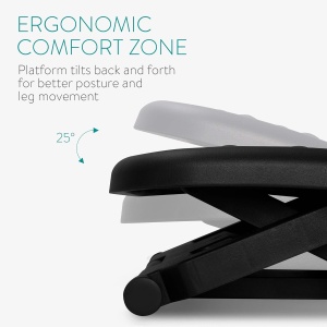 Suport ergonomic pentru picioare reglabil, Navaris, negru, 35x28.5x16.8 cm - Img 6
