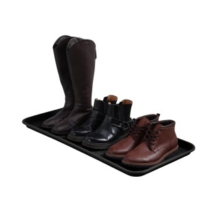 Tava pentru incaltaminte Navaris, set 3, 76x38x3cm, plastic, interior/exterior, negru