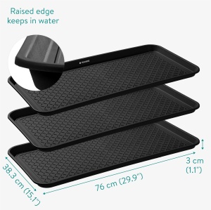 Tava pentru incaltaminte Navaris, set 3, 76x38x3cm, plastic, interior/exterior, negru - Img 7