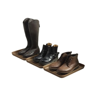 Tava pentru incaltaminte set 3, Navaris, 35x27x2.5 cm, plastic, maro