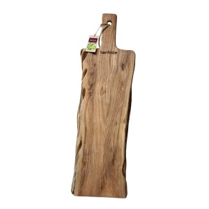 Tocator dreptunghiular cu maner din lemn natural de Acacia, Bonfesto®, Premium, 65 x 20 x 2.5 cm