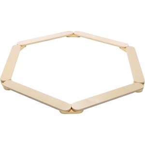 Traseu psihomotric de echilibru Navaris, set, 6 segmente din lemn, 75x10.5x4cm, Maro - Img 2