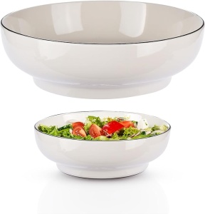 Bol ceramic pentru supa, desert, cereale, salata si paste, rezistente la cuptorul cu microunde si masina de spalat vase, ideal pentru cadouri, ALB, 250 ml