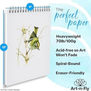 Caiet pentru schite Art-n-Fly, 100 coli, A4, 22.9 x 30.5 cm, 100 g/m, cu spirala, hartie alba - Img 7