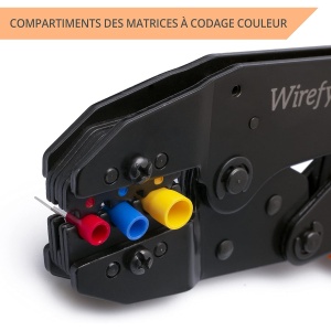 Cleste sertizare Wirefy pentru papuci izolati din nylon, mecanism clichet auto-reglabil, reglaj presiune, pentru conectori 0.5-10 mm², ergonomic, Negru/Portocaliu - Img 5