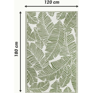 Covor pentru exterior JEMIDI, 120x180cm, polipropilena, rezistent la intemperii, usor de curatat, pentru balcon/terasa, Verde - Img 3