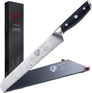 Cutit de bucatarie pentru paine, Orient, Carbon Series, otel inoxidabil german X50 Ultra+, negru