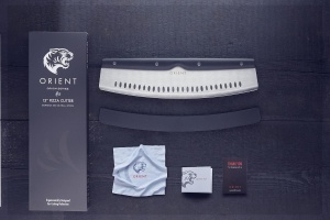Cutit pentru pizza, Orient, 34 cm, din otel inoxidabil 3CR13, maner Ergo Grip, protectie lama, Negru - Img 3
