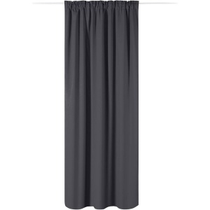 Draperie opaca cu rejansa Jemidi, 140cm x 250cm, Antracit, Poliester