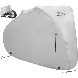 Husa de protectie pentru biciclete TeamObsidian, Protectie UV, XXL, Pentru 3 biciclete, Poliester Oxford 300 D, Gri