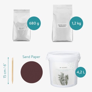 Kit mulaj 3D Navaris pentru amprenta maini/picioare, alginat si ipsos, pentru 3 maini adulte sau 4-5 maini copii, recipient 4.2 L, non-toxic, cadou decorativ - Img 4