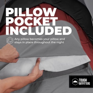 Lenjerie de pat travel tip sac de dormit Tough Outfitters, din fleece, pentru 2 persoane, 188 x 216 cm, ultrausor, cu fermoar, Gri - Img 7