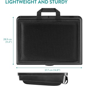 Masa laptop Navaris, cu perna, reglabila 6 niveluri, 3 compartimente pentru depozitare, pentru laptop de pana la 15.6 inch, 37.7x28.9 cm, Negru - Img 2