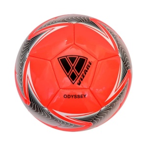 Minge Fotbal Vizari Odyssey, 32 panouri cusute, camera cauciuc ranforsata, marimea 5, 68 cm, Rosu