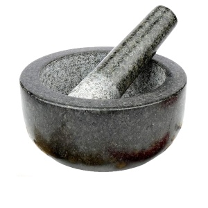 Mojar cu pistil H&S, premium, din granit, 16 cm