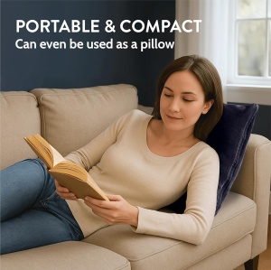 Patura cu maneci HOMELEVEL, transformabila in perna cu fermoar, 200x150 cm, fleece poliester, pentru calatorii si casa, Gri inchis - Img 2