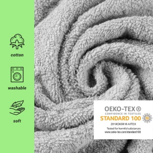 Prosop pentru sezlong Jemidi, 75 x 200 cm, Gri, Bumbac organic, 54941.25 - Img 5