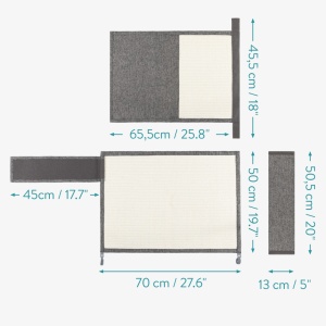 Protectie canapea pentru pisici Navaris, 70x50 cm, sisal/lin, latura stanga, 56507.02 - Img 2