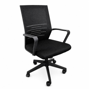 Scaun ergonomic de birou Kiwari® Form, spatar din plasa, mecanism butterfly, baza nylon 320 mm, negru