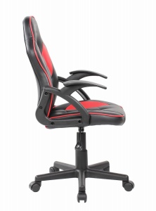 Scaun gaming Kiwari Ster, material PU, cadru lemn, baza nylon, inaltime reglabila, rotativ, Negru/Rosu - Img 9