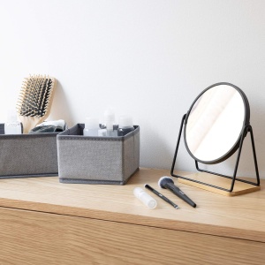 Set 12 cutii pentru organizare si depozitare Navaris, dimensiuni diferite, pliabile, din material textil, Gri - Img 5