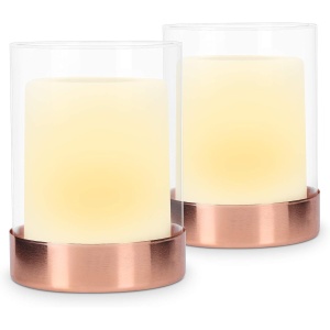 Set 2 lumanari solare cu LED Navaris, pentru exterior, efect flacara, cu senzor de lumina, IP44, 6.5 x 12 cm, pentru gradina, balcon si terasa - Img 2