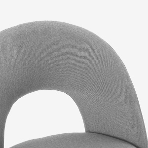 Set 2 scaune, inalte, moderne, Tiren cu spatar pentru bar si bucatarie, din material textil, Gri - Img 3