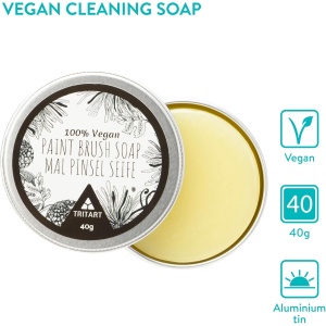 Set 24 pensule pictura TRITART, vegane, varf rotund si ascutit, cu sapun pentru curatare, pentru acuarela, acril si ulei - Img 2