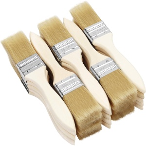 Set 25 de pensule Kurtzy, 38.1 mm, pensule profesionale pentru vopsit si lacuit, maner din lemn, Maro - Img 4