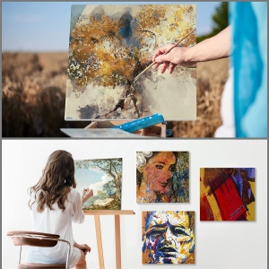 Set 3 panze pentru pictura Kurtzy, 60x60cm, alb, 3mm grosime - Img 3