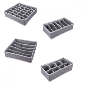 Set 4 Cutii depozitare pentru haine, gri, 49051.04 - Img 2
