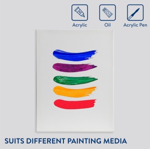 Set 5 panze pentru pictura H&S, 30x40 cm, tesatura din bumbac 100%, potrivit pentru vopsea acrilica/ulei - Img 4