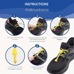 Set 5 sireturi elastice sport EVEREST FITNESS, fara legare, reglabile, universale 118 cm, din nylon, pentru adulti si copii, Galben - Img 6