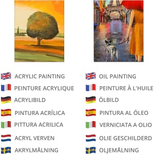 Set 7 panze pentru pictura Kurtzy, 30x40 cm, din bumbac, 3 mm grosime, pentru vopsele acrilice si uleioase, Alb - Img 7