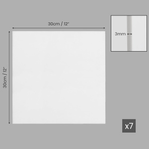 Set 7 panze pictura Kurtzy, 30x30cm, alb, din bumbac, 3mm grosime - Img 5