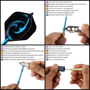 Set Darts Profesional Belle Vous, 12 sageti cu varf otel, 18 g, 15.2 cm, Multicolor - Img 5