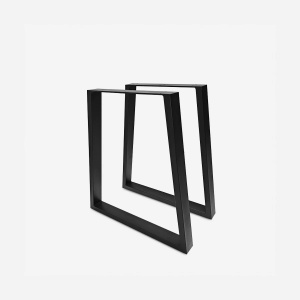 Set de 2 picioare de masa trapezoidale din metal negru Flare, Negru