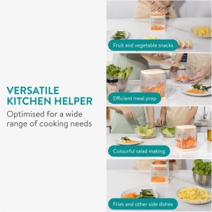 Set Feliator legume manual Navaris, 4 Lame, crem, otel inoxidabil, NAV000038DP001C - Img 2