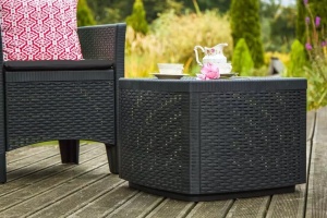 Set gradina/terasa, Progarden, TREE, 3 piese, polipropilena, antracit, 2 scaune 59x57x85.5 cm, masa 53x53x40 cm - Img 4